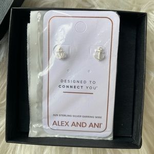 ALEX AND ANI Anchor Stud Earrings